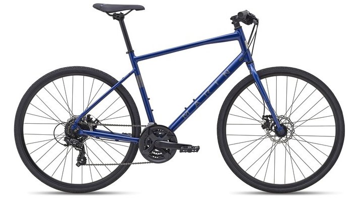 Buy the new Marin Fairfax 1 2025 Blue Hybrid Bike with free delivery Freeborn Bikes