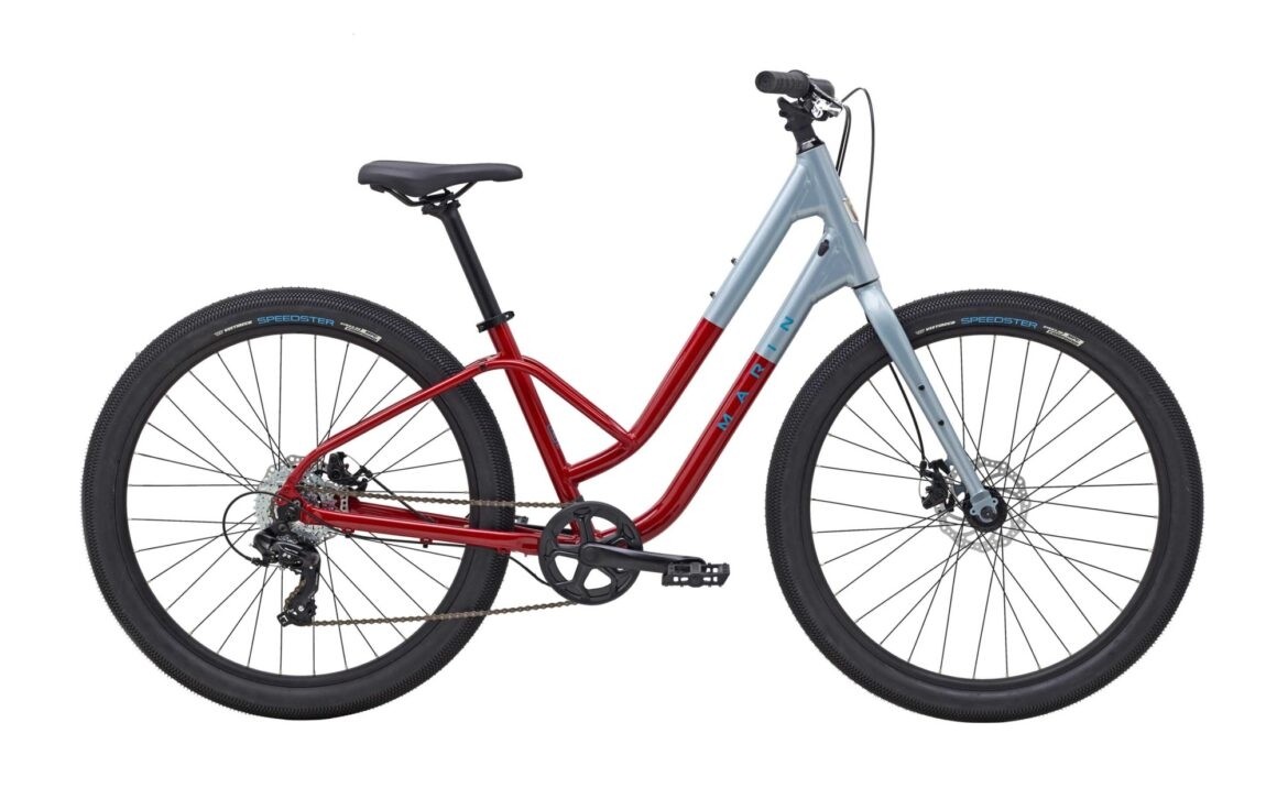 Buy the new Marin Stinson ST 1 2024 Maroon Comfort Bike with free delivery Freeborn Bikes