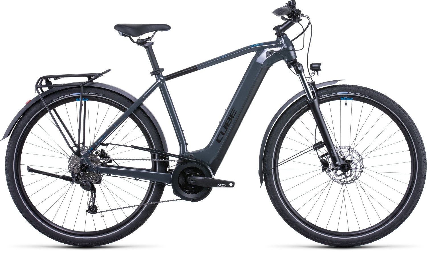 Buy the new Cube Touring Hybrid One 400 2022 Grey Blue eBike with free shipping Freeborn Bikes
