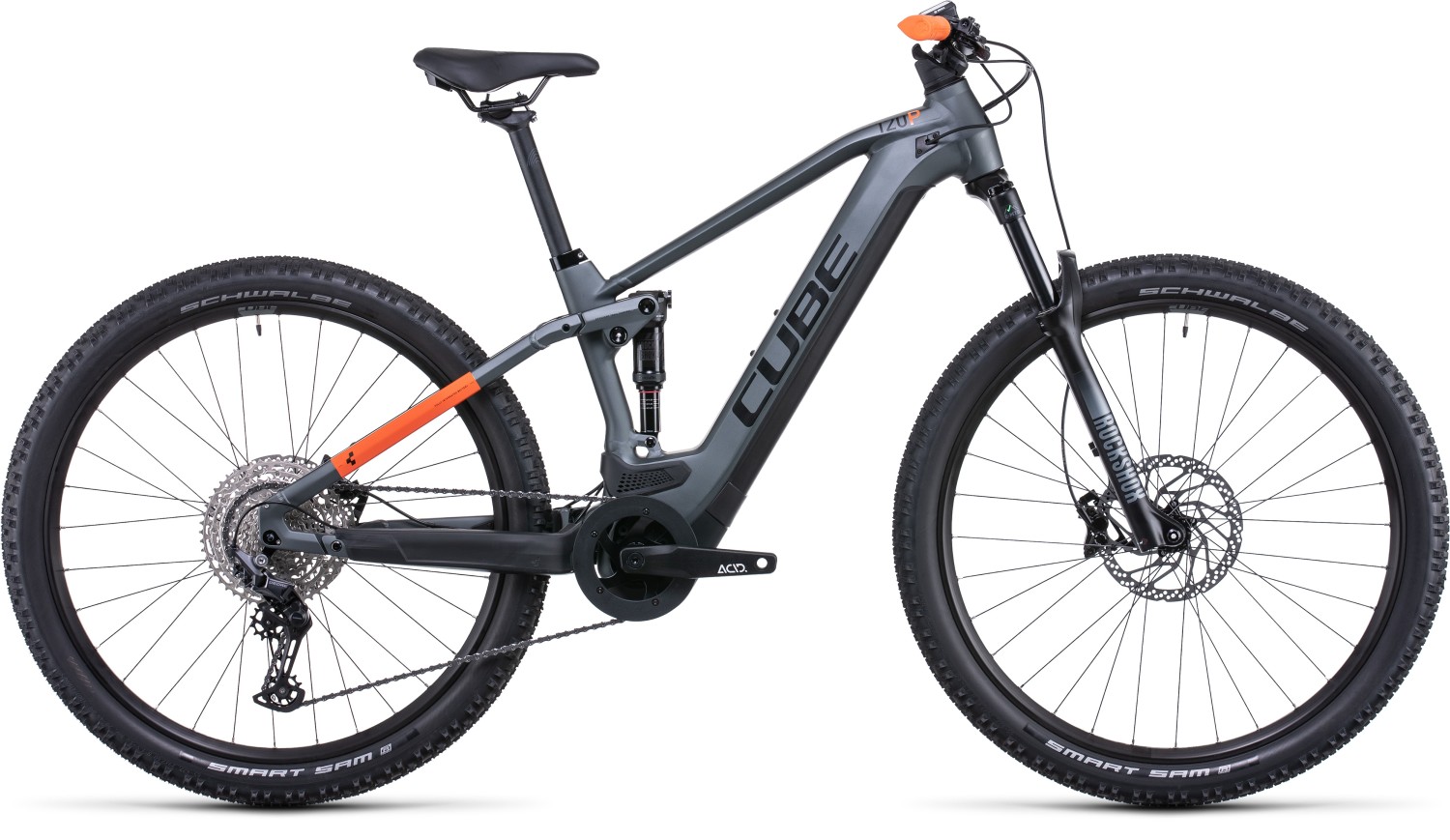 Buy the new Cube Stereo Hybrid 120 Pro 625 2023 Grey Orange eMTB