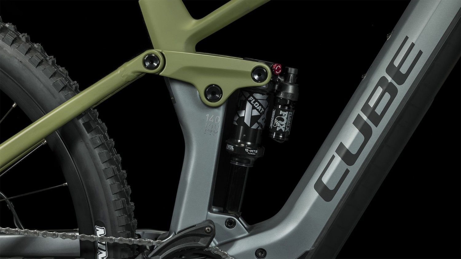 Buy the new Cube Stereo Hybrid 140 HPC TM 2023 Grey Olive eMTB with free shipping Freeborn Bikes