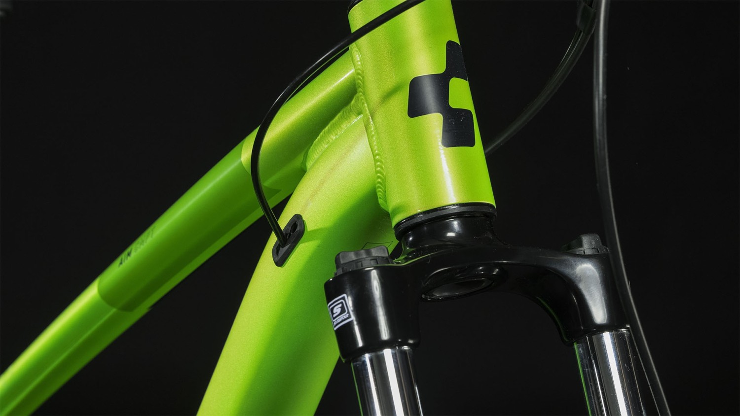 Buy the new Cube Aim 2023 Green Black Mountain Bike with free shipping Freeborn Bikes