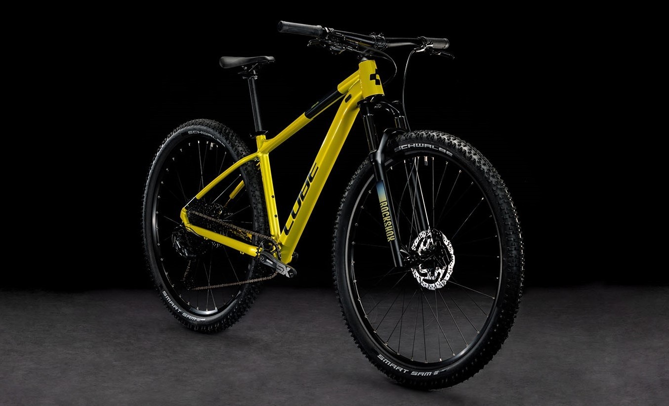 Buy the new Cube Analog 2024 Lime Black Mountain Bike with free shipping Freeborn Bikes