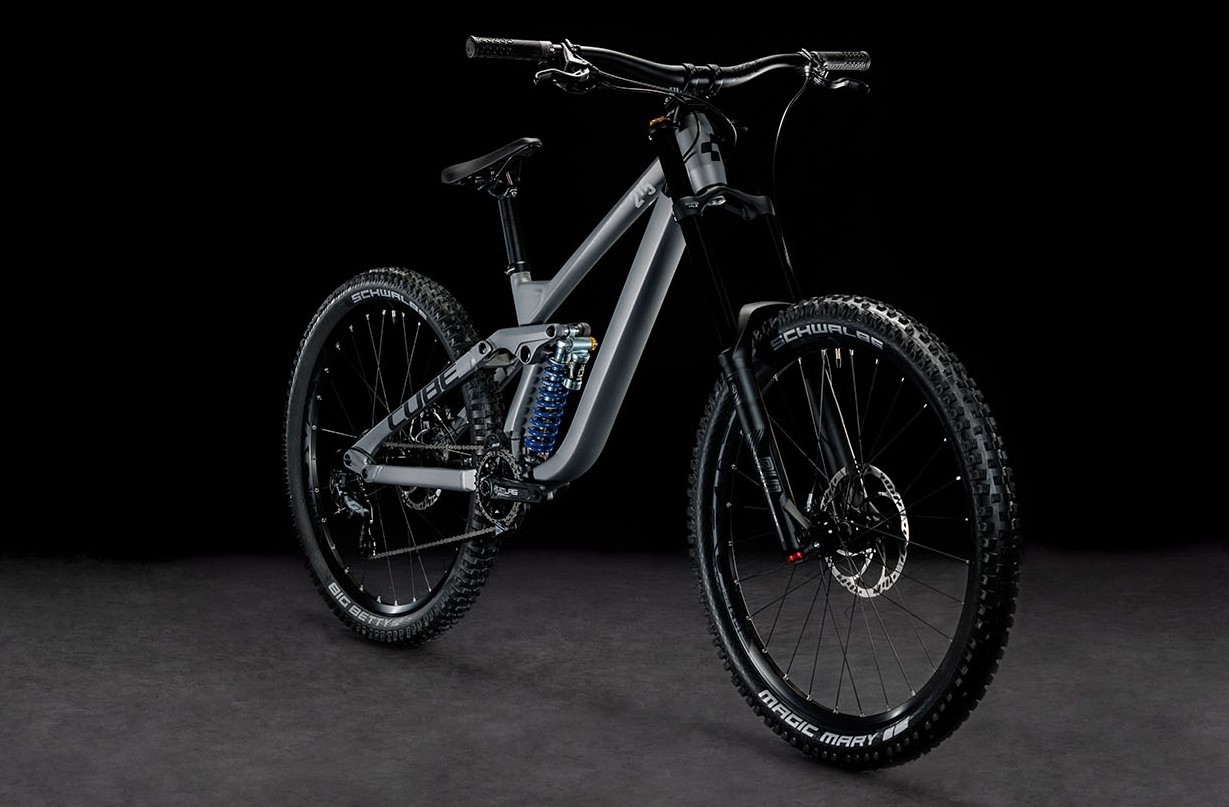 Buy the new Cube Two15 Pro 27.5 2023 Grey Black Downhill Bike with free shipping Freeborn Bikes