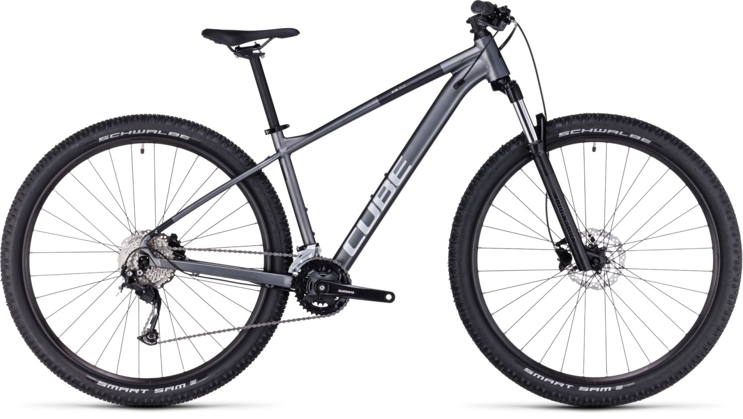 Buy the new Cube Aim SLX 2023 Graphite Metal Mountain Bike with free shipping Freeborn Bikes