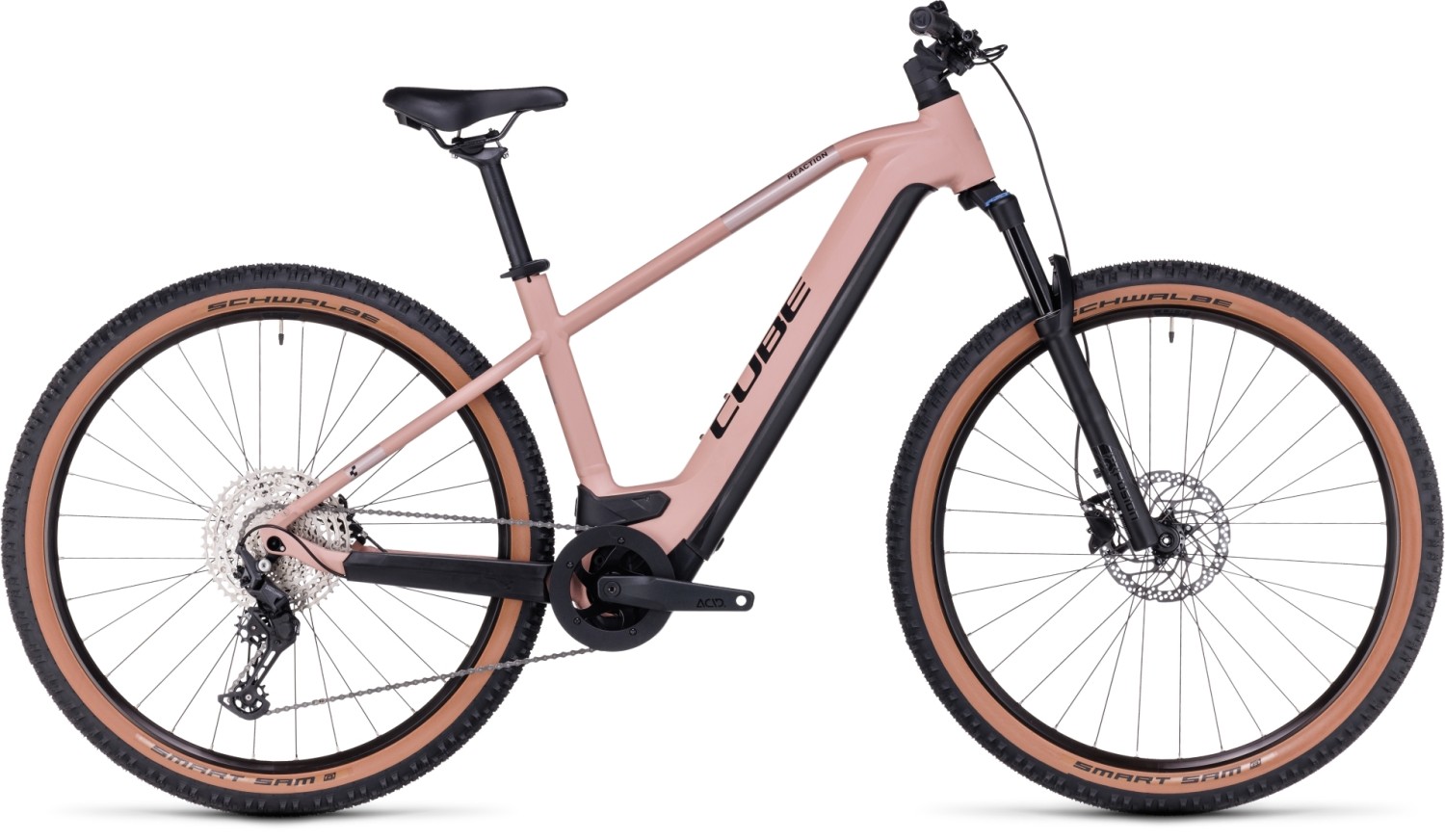 Buy the new Cube Reaction Hybrid Pro 625 2023 Rose Silver eBike with free shipping Freeborn Bikes