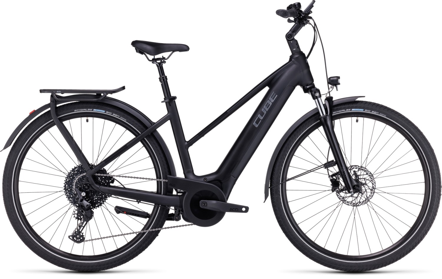 Buy the new Cube Touring Hybrid Pro 625 2024 Trapeze Black Metal eBike with free shipping Freeborn Bikes