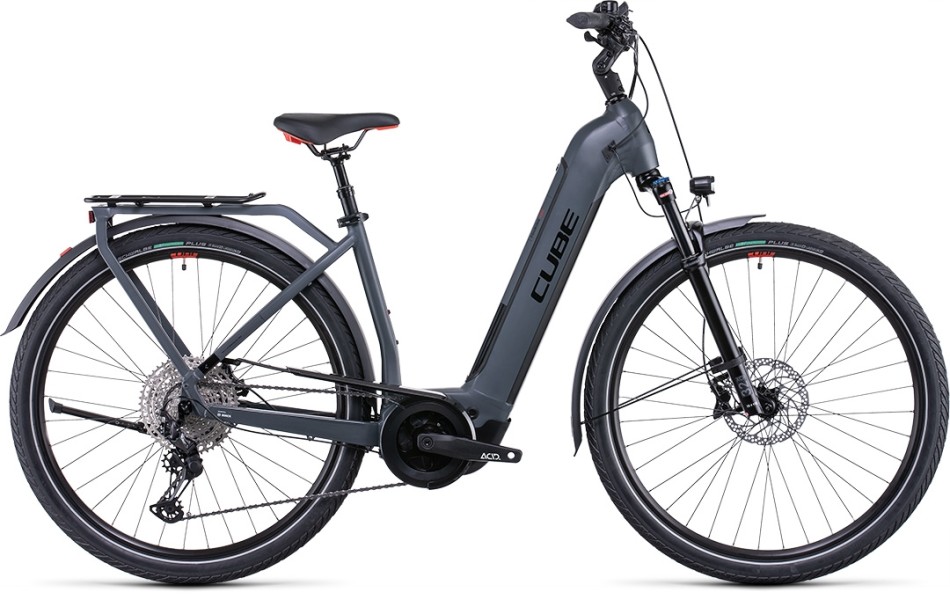 Cube Touring Hybrid Exc 500 2022 Easy Entry Grey/Red eBike