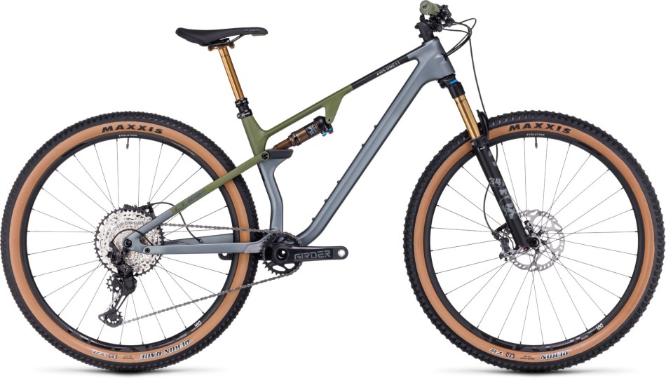 Cube AMS One11 C:68X TM 2023 Grey/Olive Down Country Bike