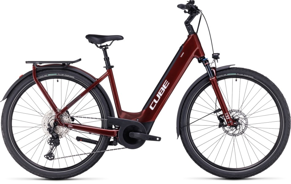 Cube Touring Hybrid Exc 625 2023 Easy Entry Red/White eBike